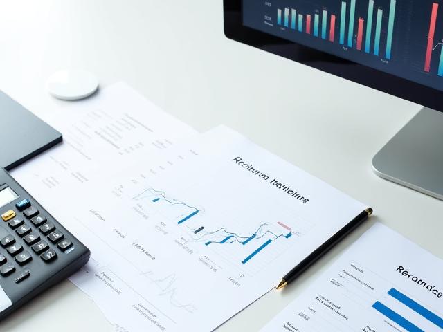 財務データを示すグラフと計算機