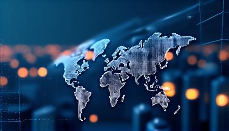 モダンな東京のオフィスビルを背景にした、プロフェッショナルなコミュニケーションの抽象的なイメージ